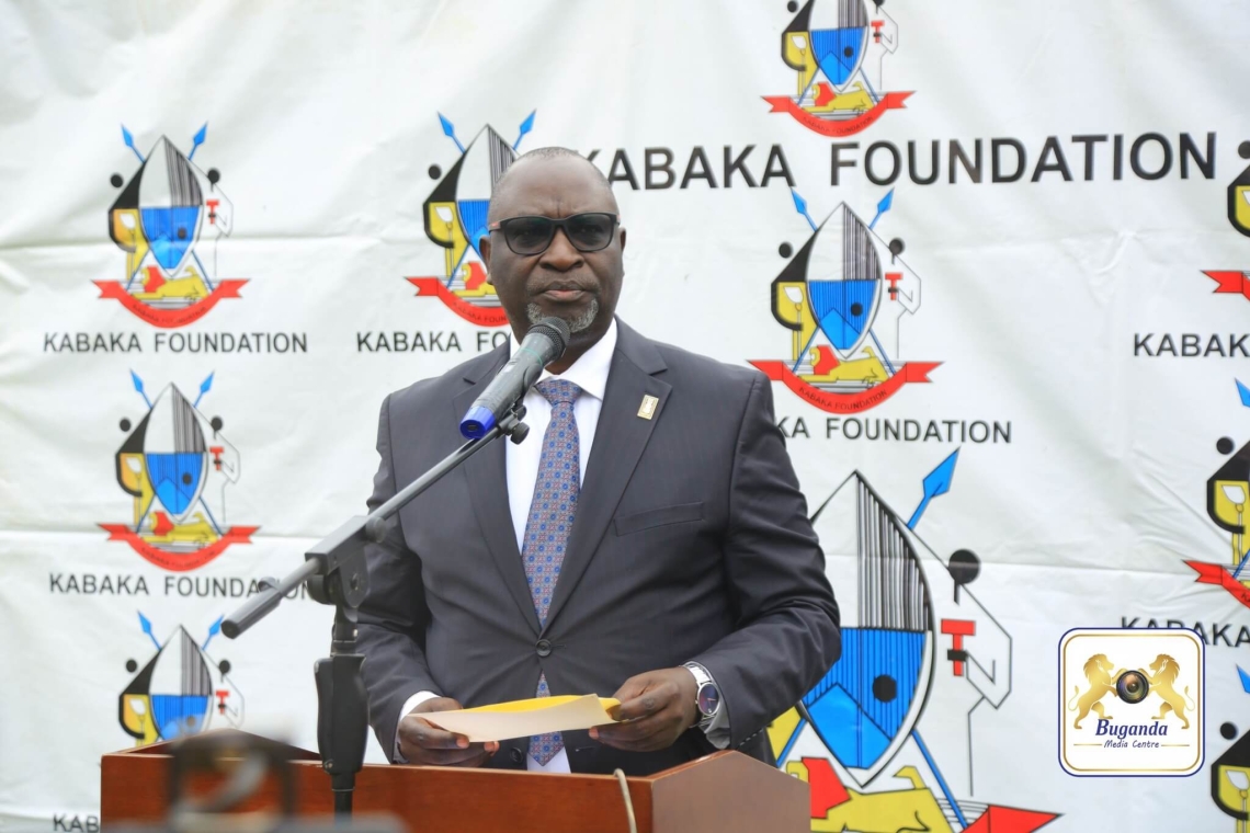 Owek. Robert Waggwa Nsibirwa delivering his remarks at the event Owek. Robert Waggwa Nsibirwa delivering his remarks at the event